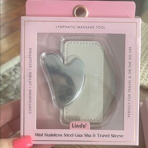 Mini Stainless Steel Gua Sha & Travel Sleeve - Silver